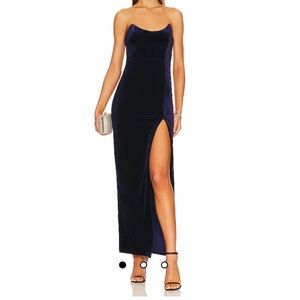 Revolve- Ryleigh Strapless Maxi Dress - Midnight Blue